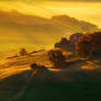 Sunrise over the Val d'Orcia valley-Tuscany