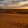 Morocco-sunset over the Sahara desert