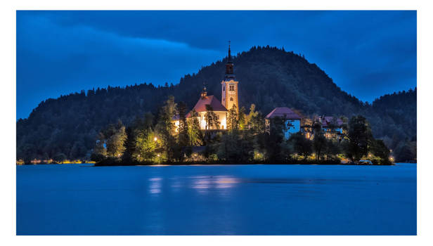 Lake Bled in blue hour 3