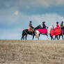 Ladies in red and soldiers