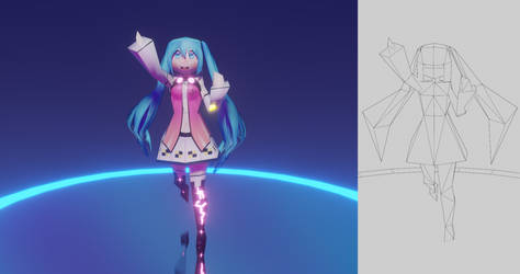 Hatsune Miku Star Vocalist - 256tris Model !