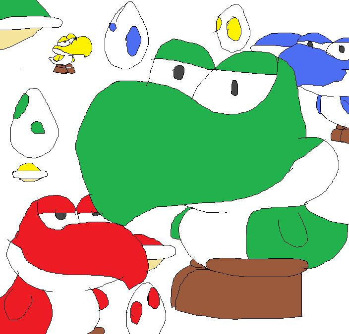 Shells, Eggs and Baby Yoshis by Karasu-96 on DeviantArt