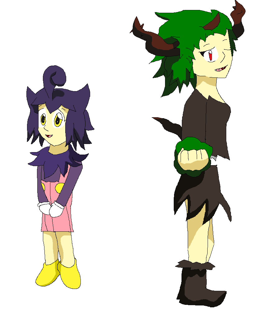 Human Trevenant and Pumpkaboo, Lilliam and Suzzana