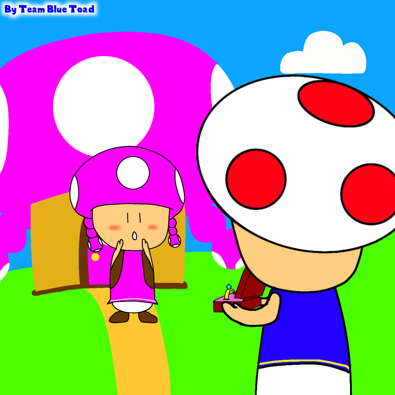 Toad's surprise (+ unedited background) by TeamBlueToad on DeviantArt