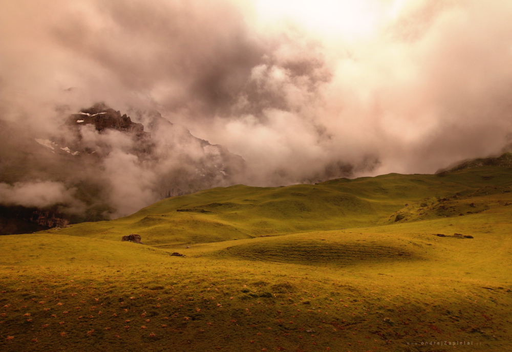 Mountain in Clouds