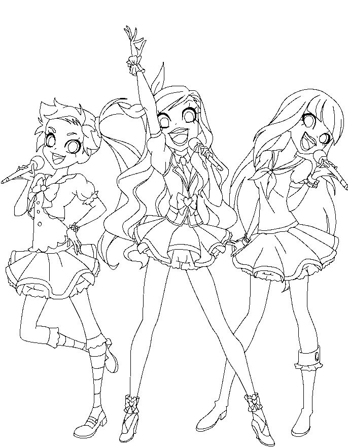 aikatsu lolirock line art