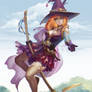 Witch on a broomstick