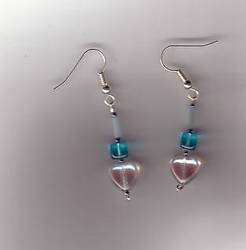 Blue Heart Earrings