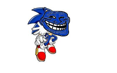 sonic puts on his troll face?