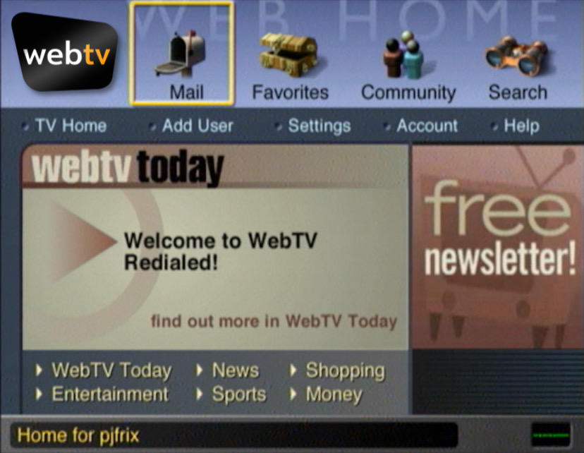WebTV (2000 - 2002) Menu by SubwooferLabs on DeviantArt