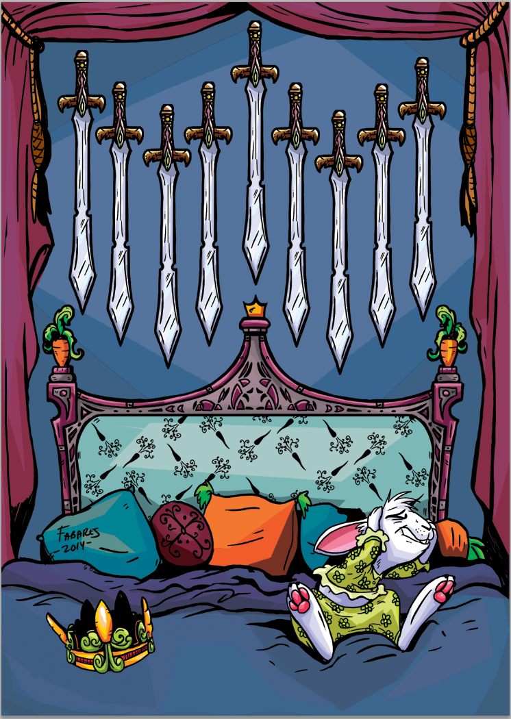 Rabbit King - Nine of Swords