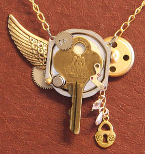 Steampunk key and wing