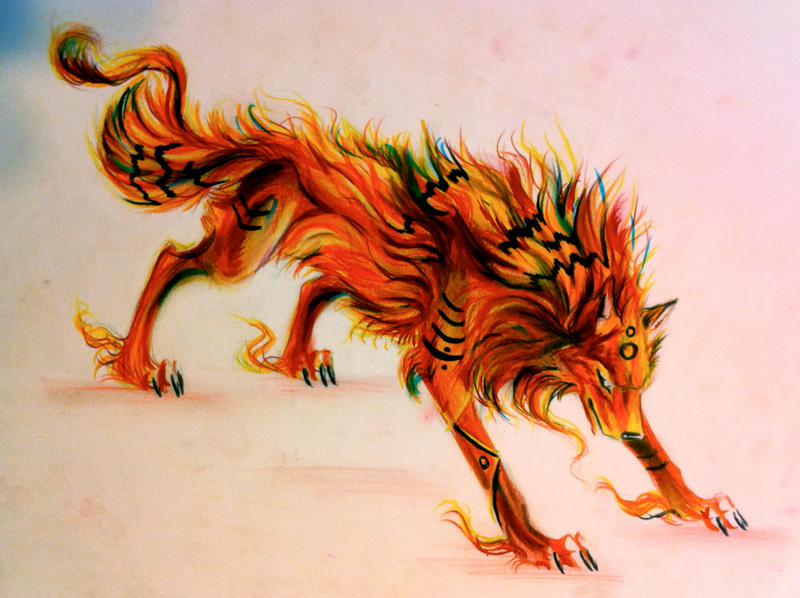 Fire Magic Wolf Fire Wolf by KatyLipscomb on DeviantArt