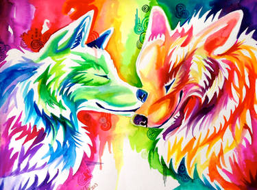 Two Rainbow Wolves (On Ebay)