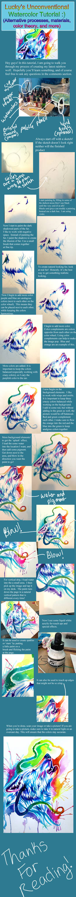 Rainbow Wolf Watercolor Tutorial