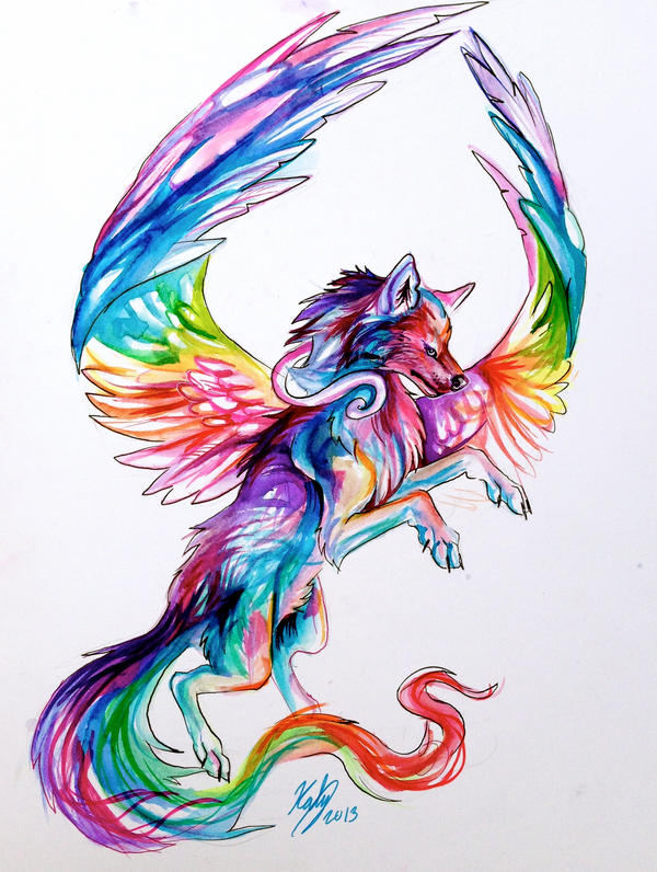 Flying Fantasy Wolf Design by KatyLipscomb on DeviantArt