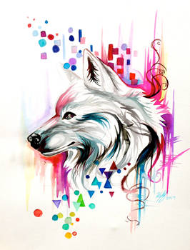 Watercolor Wolf Design (on ebay)