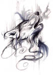 Ink Wash Wolf