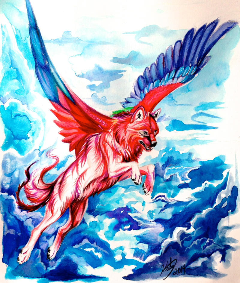 Parrot Wolf Drawing! by Lucky978