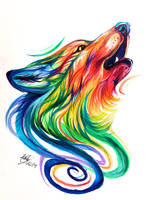 Rainbow Wolf Design