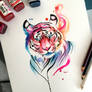 204- Watercolor Tiger Design