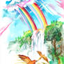 18-Rainbows, Waterfalls, and Birds with Gold Wings