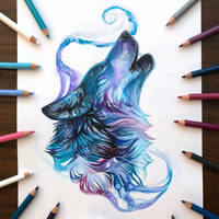 Day 168: Teal Howling Wolf
