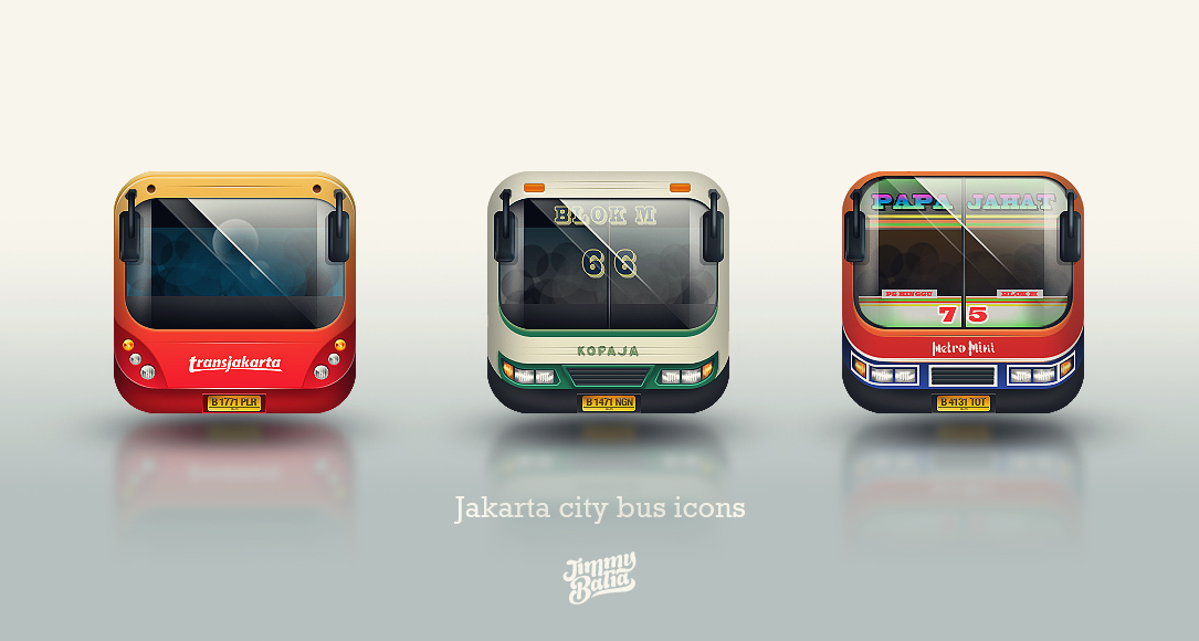 jakarta city bus icons