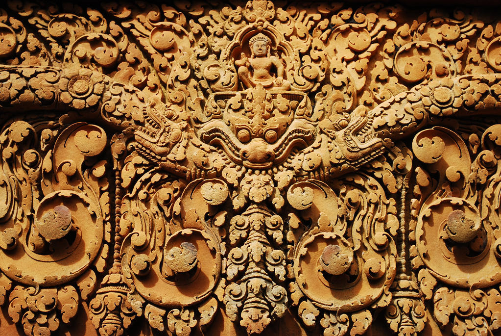 Ruins of Banteay Srei, Wall Carvings, Cambodia