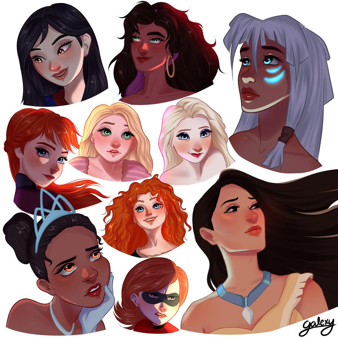 Disney's princess. by GalexyArts on DeviantArt