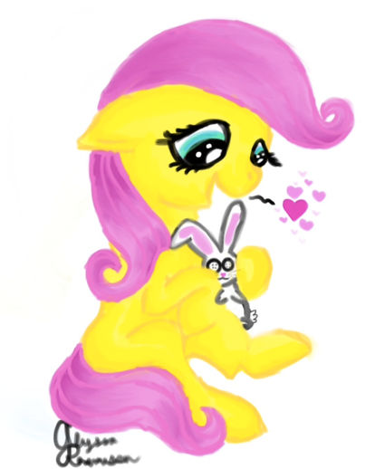 Fluttershy with Bunny by konjulove on DeviantArt