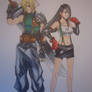 Cloud and Tifa Drawing