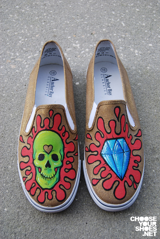 skull and diamond shoes