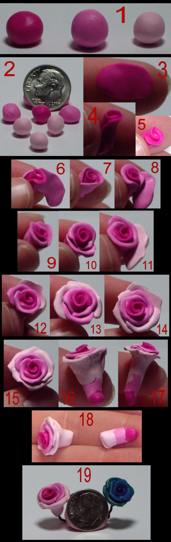 Tutorial - Polymer clay roses
