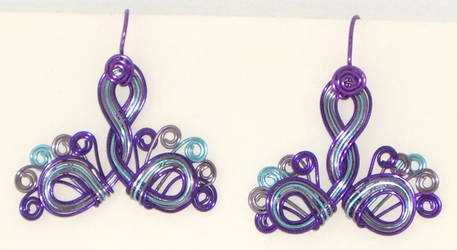 Purple Peacock Earrings