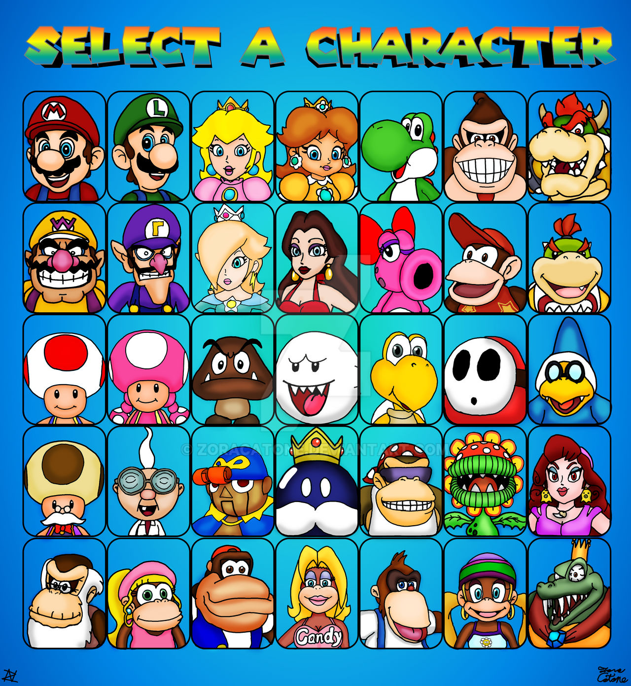 Player Select (Mario Practice) by ZoraCatone on DeviantArt
