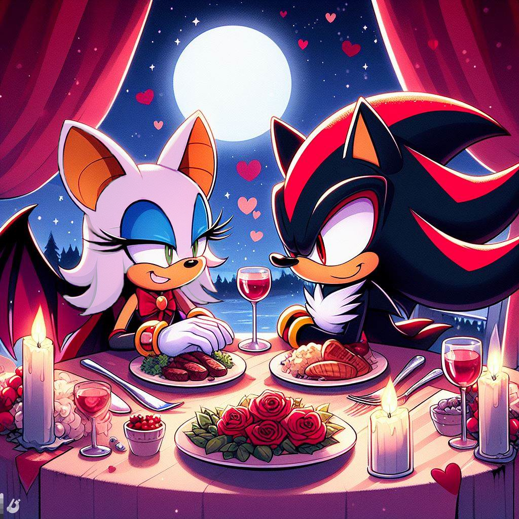 Shadow Love Rouge Rouge and Shadow - Having a romantic dinner by FantasyxFan on DeviantArt