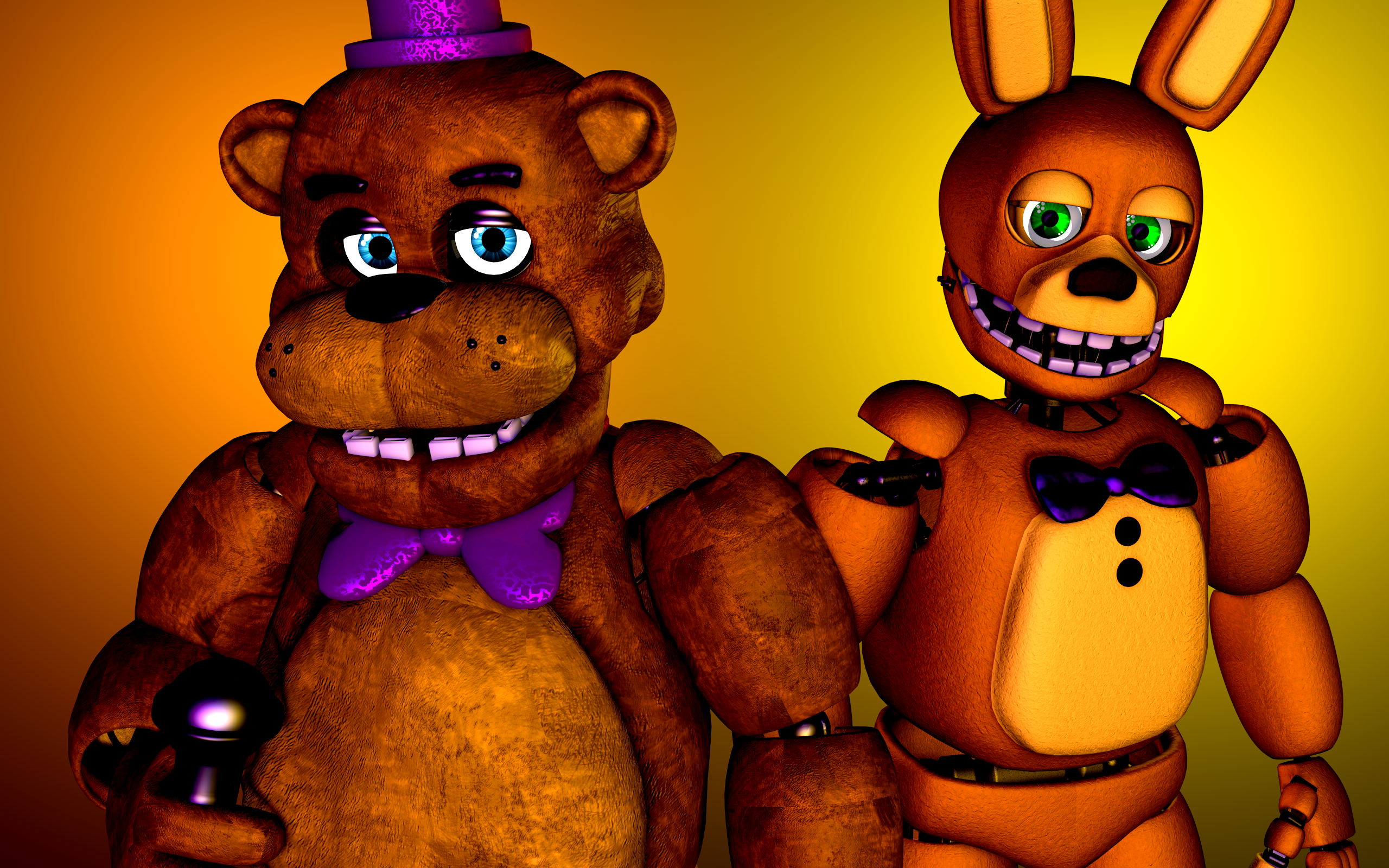 Blender/Fnaf] UFMP Fredbear and SpringBonnie by SFMSG64 on DeviantArt