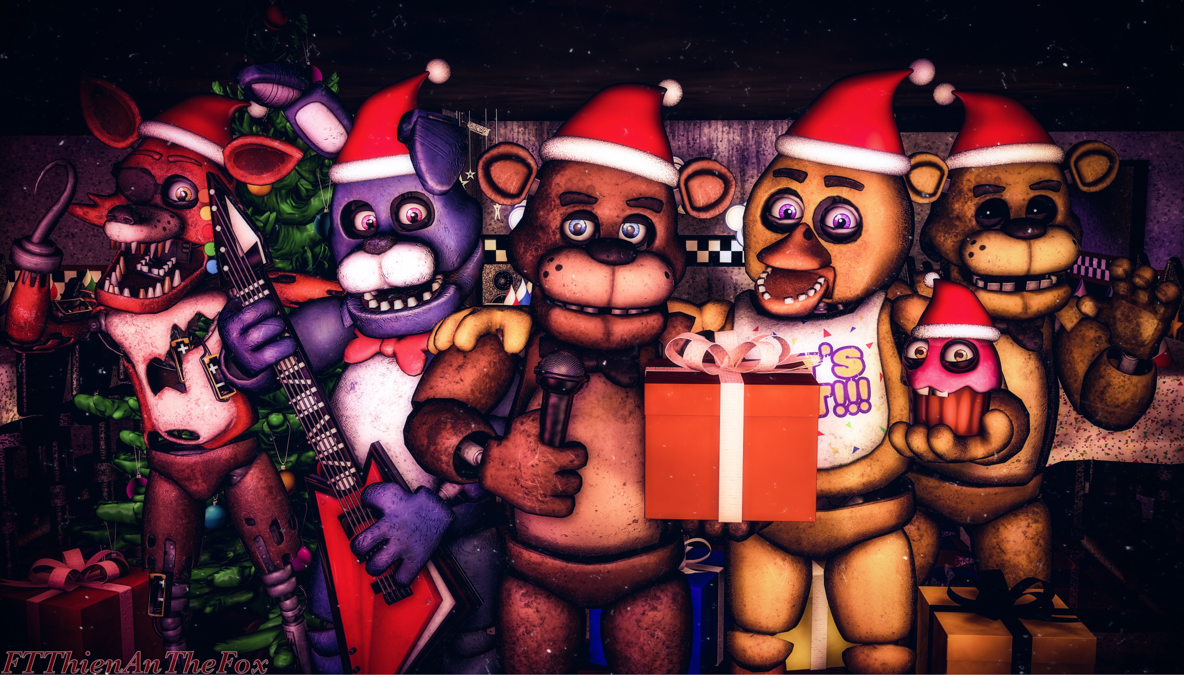 (C4D/FNAF) Christmas at Freddy's by FTThienAn on DeviantArt