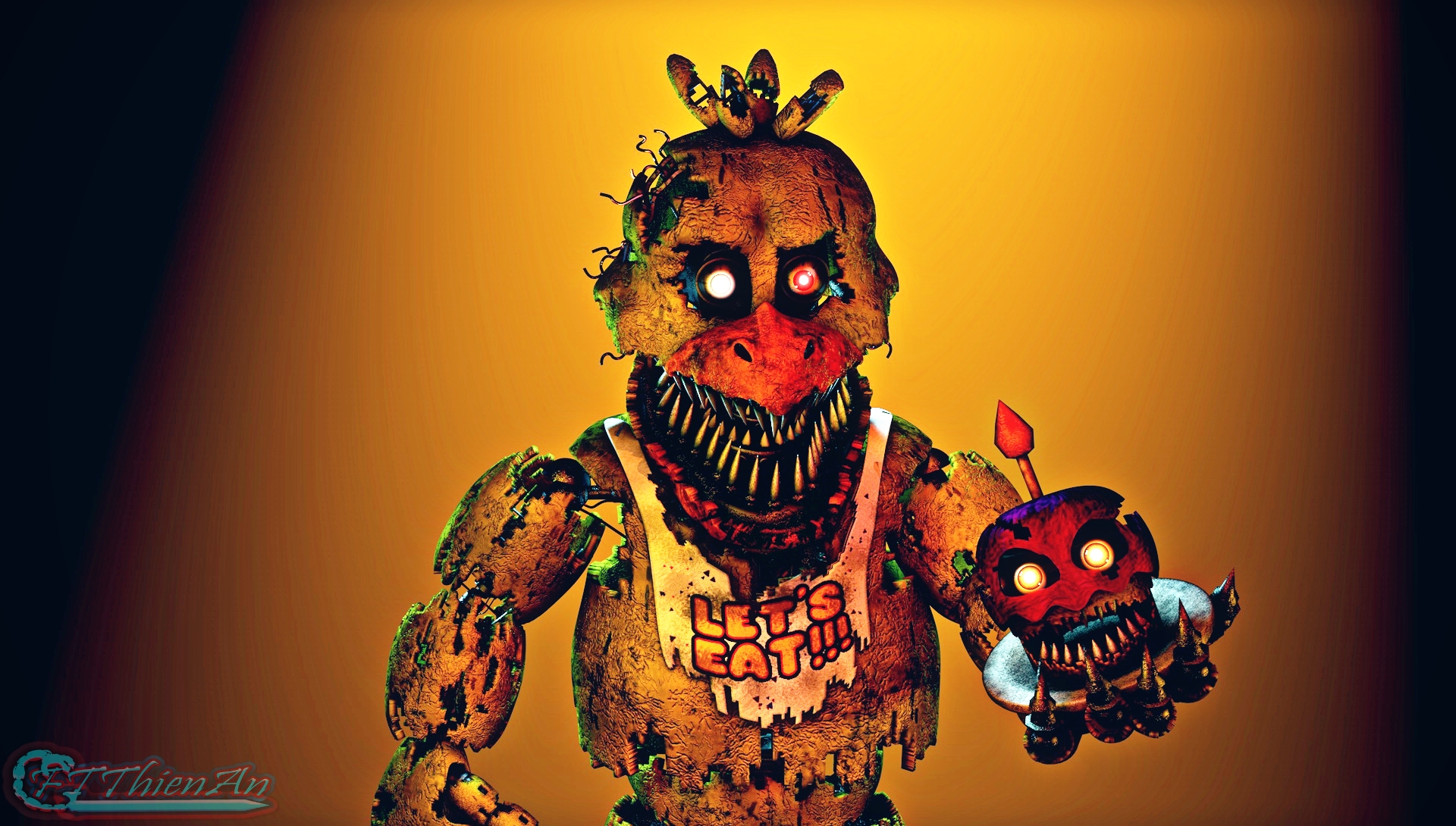 C4D FNAF World Adventure nightmare Chica full body by mauricio2006 on  DeviantArt