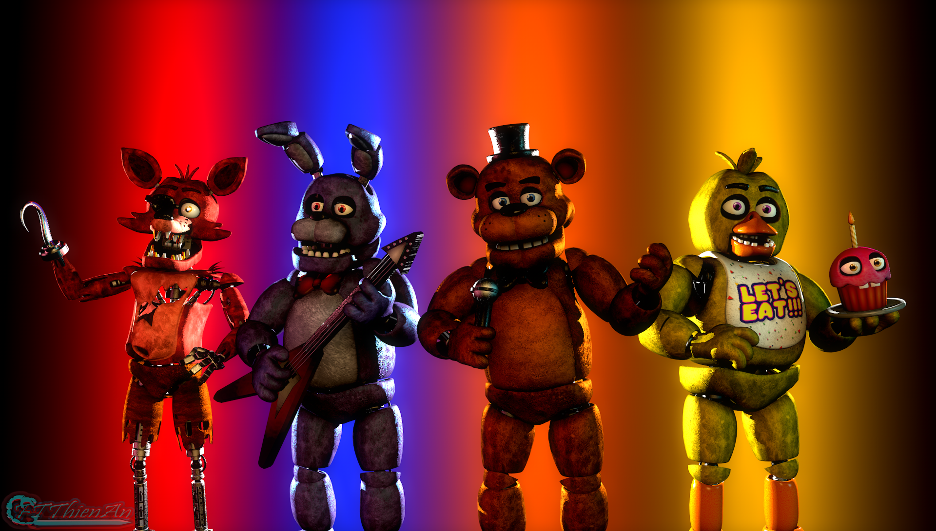 Fnaf 1 Animatronics Complete by Bantranic on DeviantArt