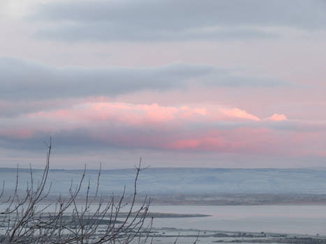 Pink Clouds and snow this morning 11
