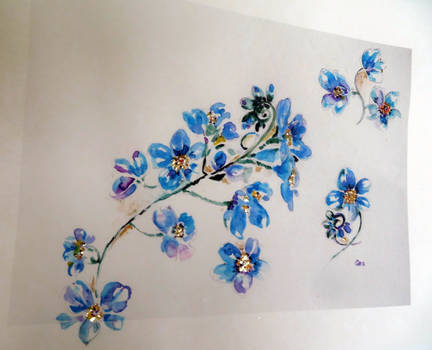 Forget me nots and Gold Leaf
