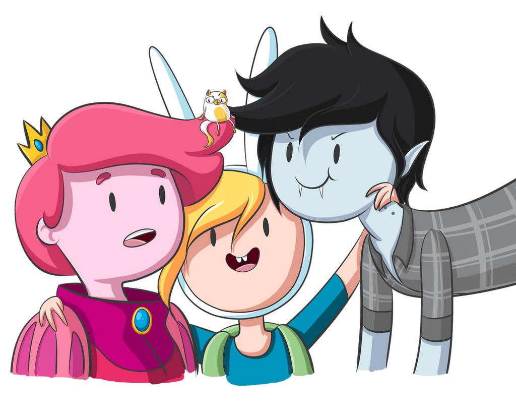 Gumball, Fionna, Marshall Lee.....and Cake