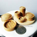 1:12 scale miniature dimsum steamer baskets 2