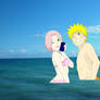 narusaku in the sea