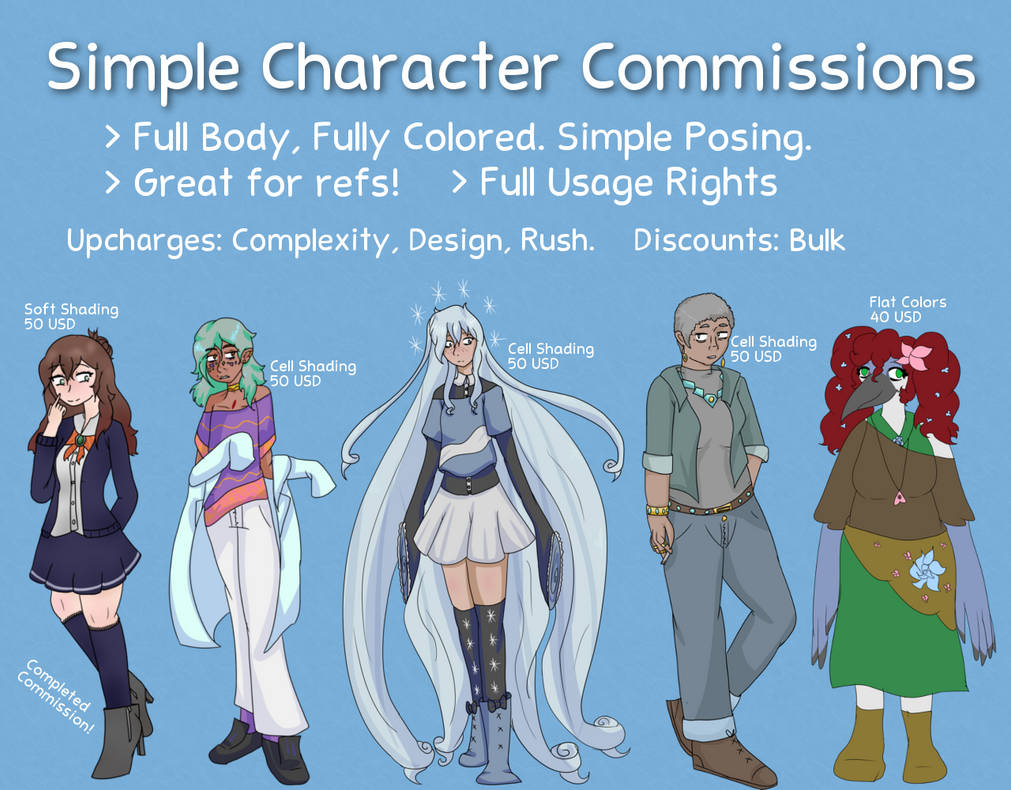 Pinterest Commissions Character Simple Character Commissions by Nhitori on DeviantArt