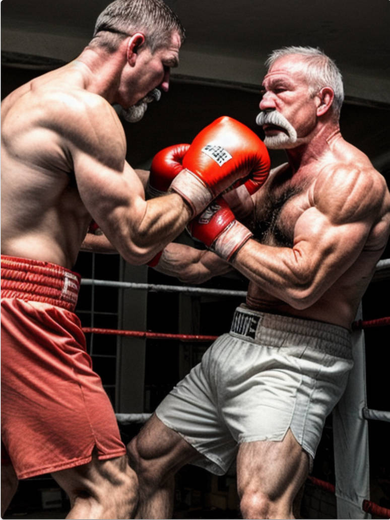Older Fighter Getting Cornered Against the Ropes by AI-Boxing-Dude on ...