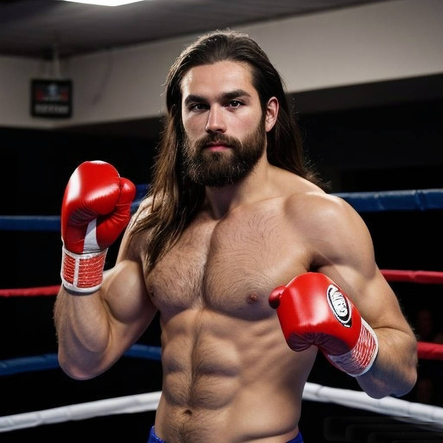 Bearded Long-Haired Boxer by AI-Boxing-Dude on DeviantArt
