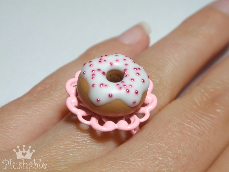 Sweet pink donut ring